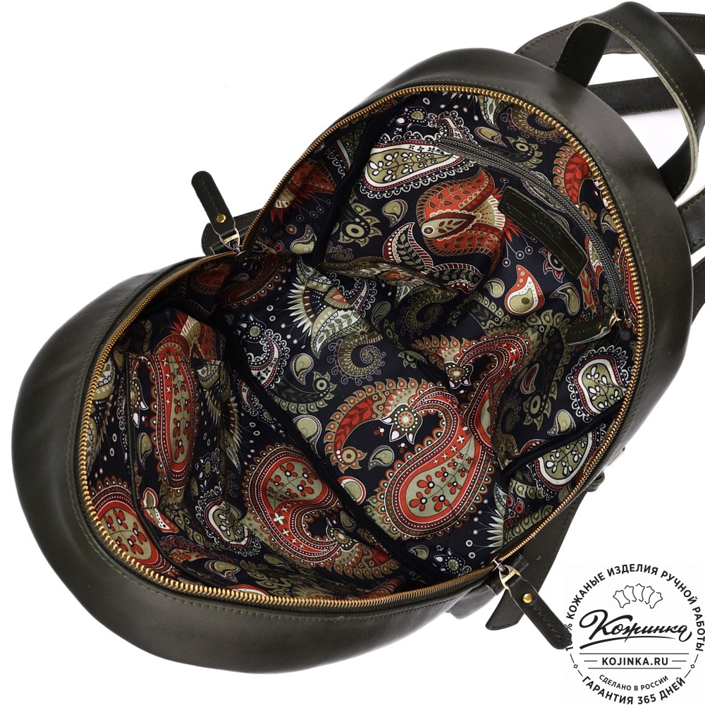 Кожаный рюкзак "Джессика" (хаки гладкая кожа)